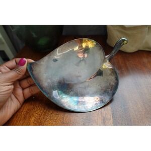 Vintage F.B. Rogers‎ Silver Co. 1883 silver plate leaf shape footed tray